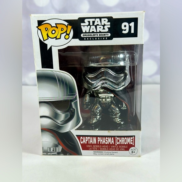 Star Wars Funko Pop CAPTAIN PHASMA CHROME Exclusive Figure 91 Disney VAULTED - Picture 1 of 3